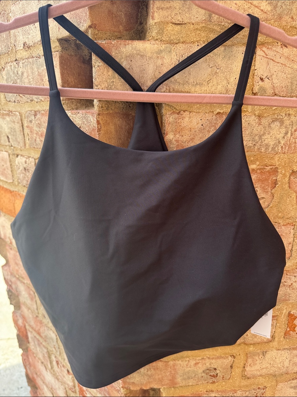 Everyday High-Neck Black Sports Bralette with Cross-Back Straps
